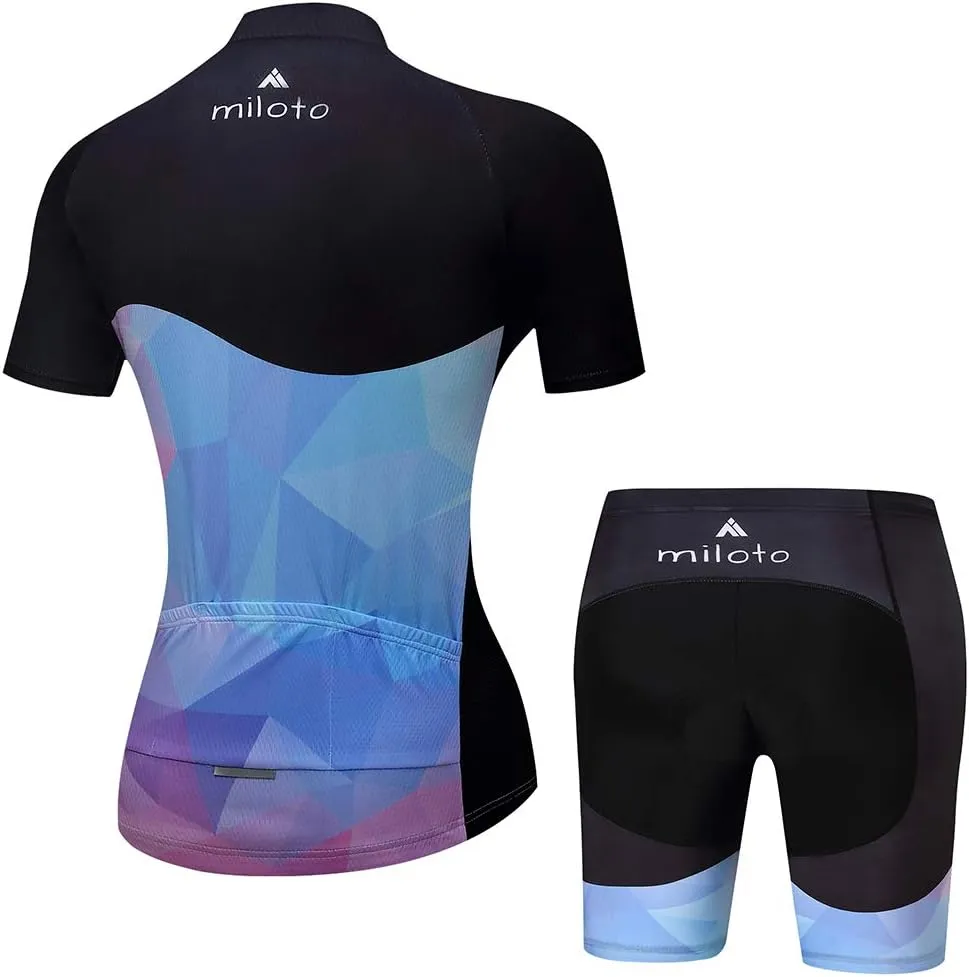 Women's Short Sleeve Cycling Jersey Jacket Cycling Shirt Quick Dry Breathable Mountain Clothing Set Bike Top