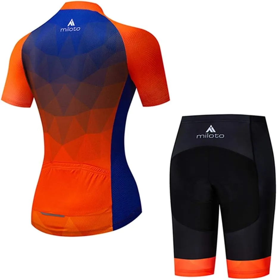 Women's Short Sleeve Cycling Jersey Jacket Cycling Shirt Quick Dry Breathable Mountain Clothing Set Bike Top