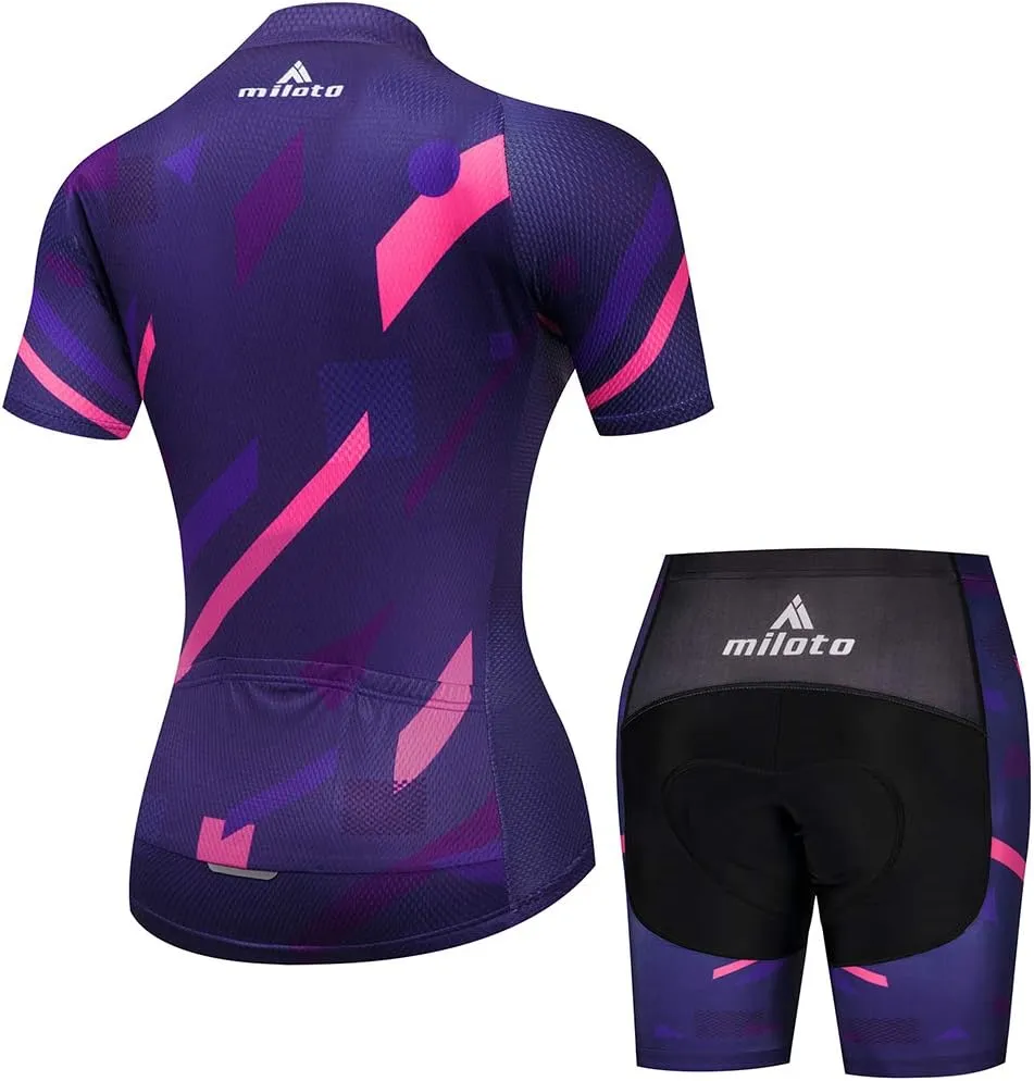 Women's Short Sleeve Cycling Jersey Jacket Cycling Shirt Quick Dry Breathable Mountain Clothing Set Bike Top