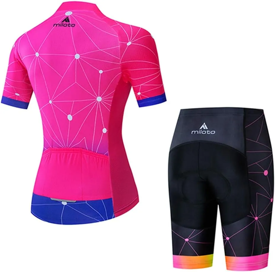 Women's Short Sleeve Cycling Jersey Jacket Cycling Shirt Quick Dry Breathable Mountain Clothing Set Bike Top
