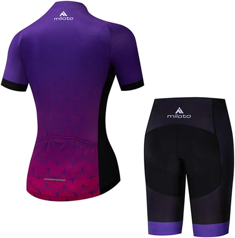 Women's Short Sleeve Cycling Jersey Jacket Cycling Shirt Quick Dry Breathable Mountain Clothing Set Bike Top