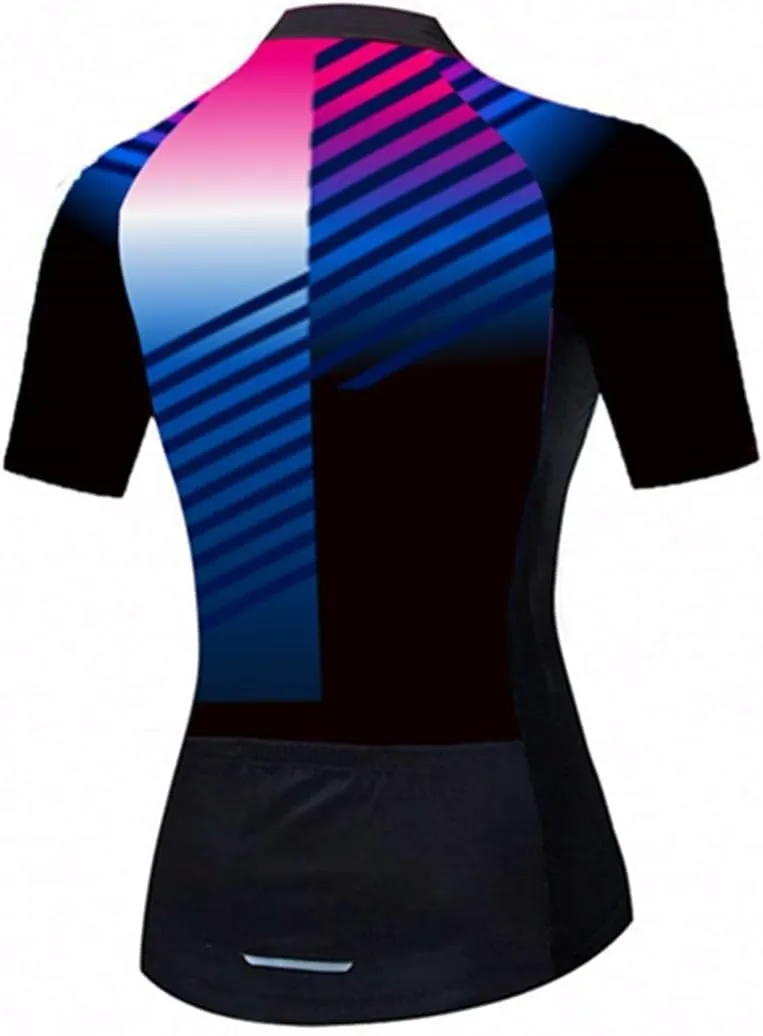 Women's Short Sleeve Cycling Jersey Road Bike Cycling Top Mountain Bike Shirt Quick Dry Rear Pockets