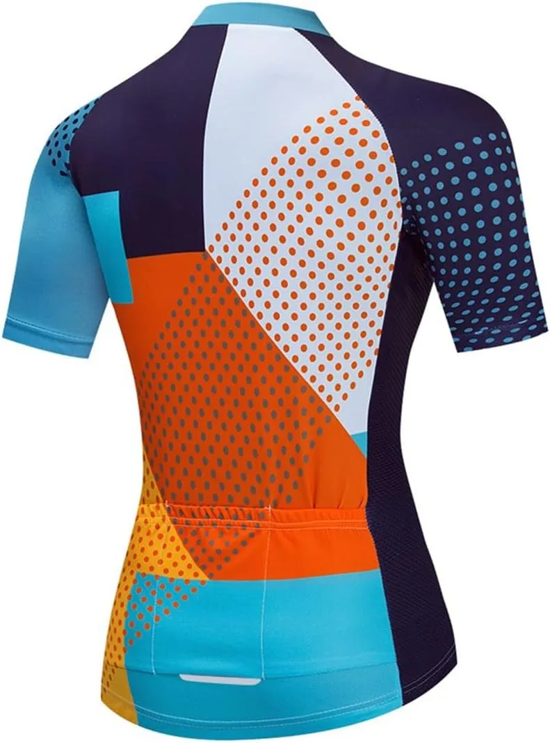 Women's Short Sleeve Cycling Jersey Road Bike Cycling Top Mountain Bike Shirt Quick Dry Rear Pockets