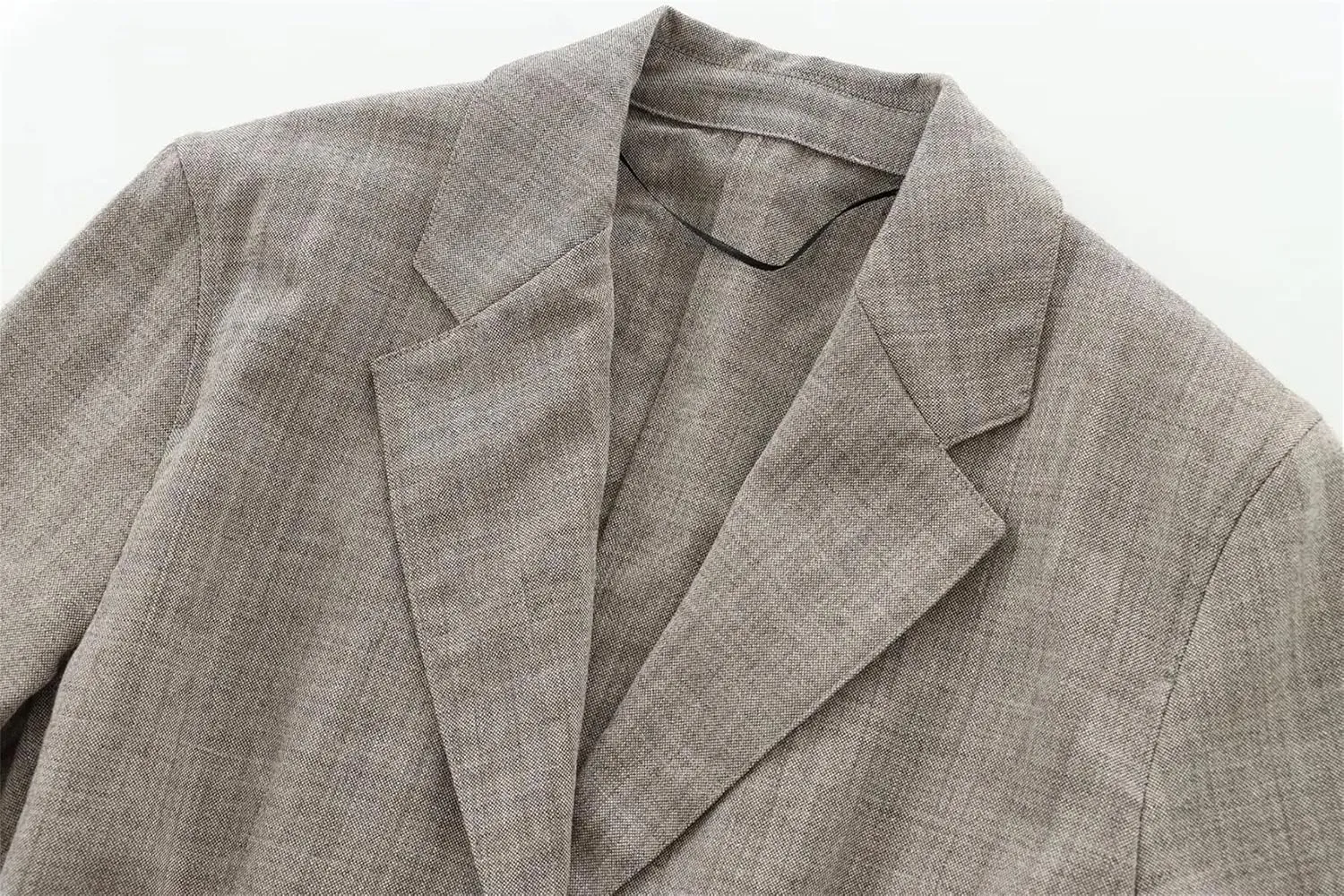 Women's Slim Blazer with Belt Notched Lapel Long Sleeve Office Business Jacket
