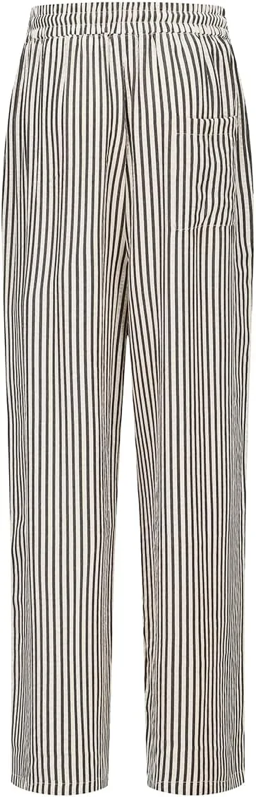 Women's Striped Wide Leg Lounge Pants Pinstripe Drawstring Lightweights Beach Trousers
