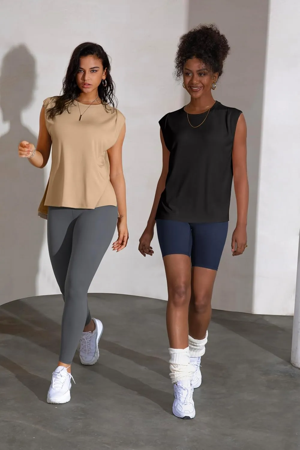 Workout Tank Tops for Women Crewneck Flowy Loose Fit Sleeveless Athletic Gym Tops Running Yoga Shirts Muscle Tank