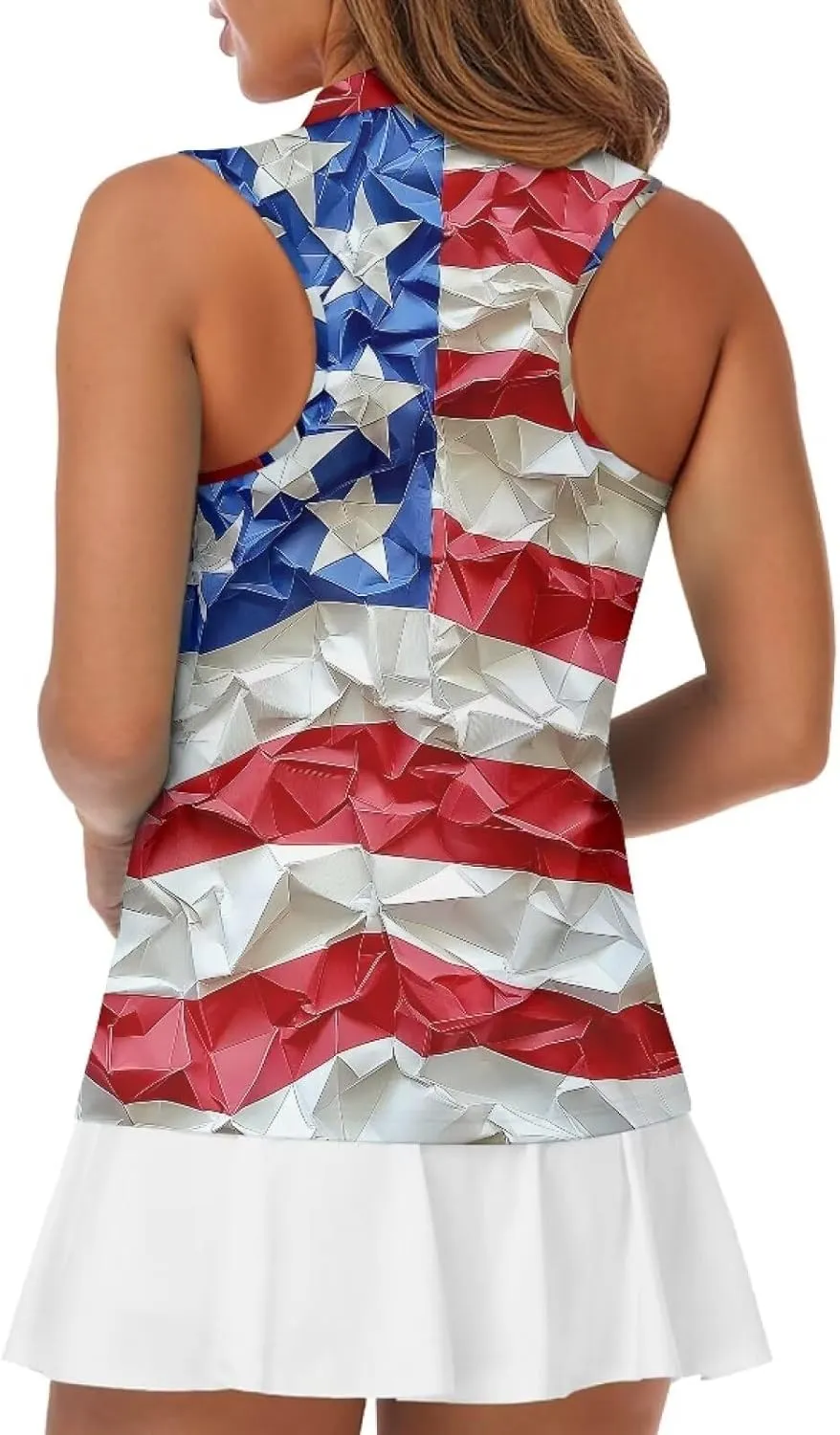 YEXIATODO Golf Sleeveless Tops for Women Racerback Summer Clothing Athletic Polo Golf Outfits Tennis Tank Top,XS-2XL