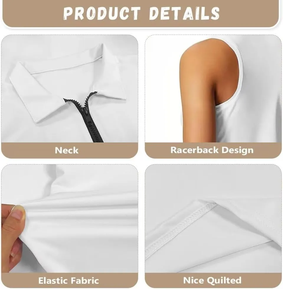 YEXIATODO Golf Sleeveless Tops for Women Racerback Summer Clothing Athletic Polo Golf Outfits Tennis Tank Top,XS-2XL
