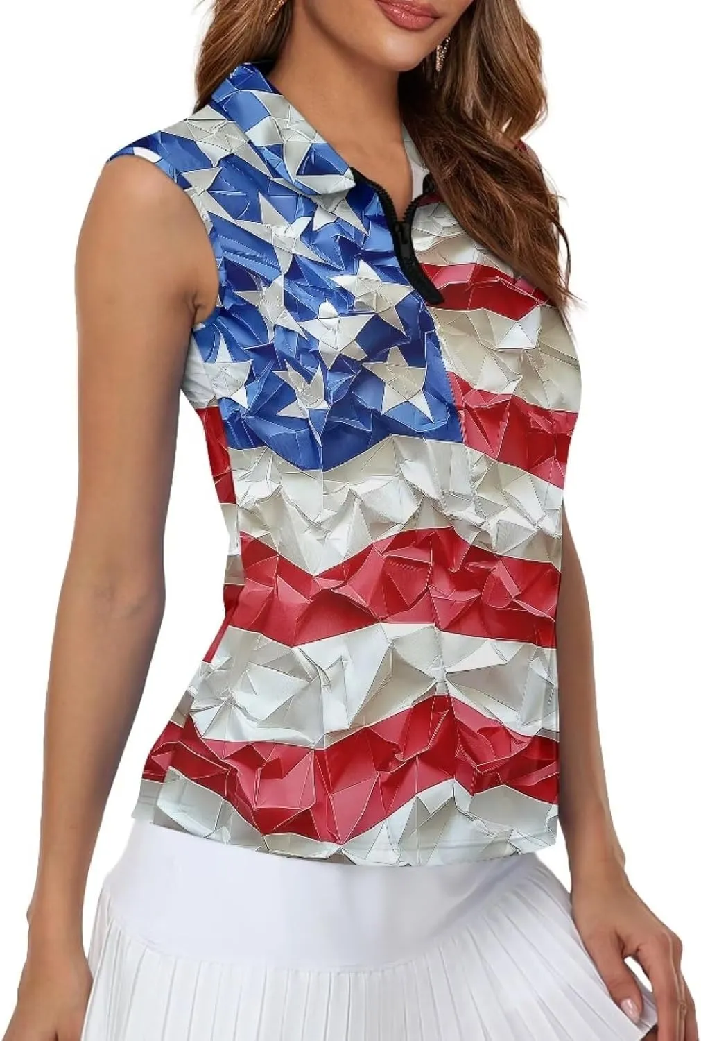 YEXIATODO Golf Sleeveless Tops for Women Racerback Summer Clothing Athletic Polo Golf Outfits Tennis Tank Top,XS-2XL
