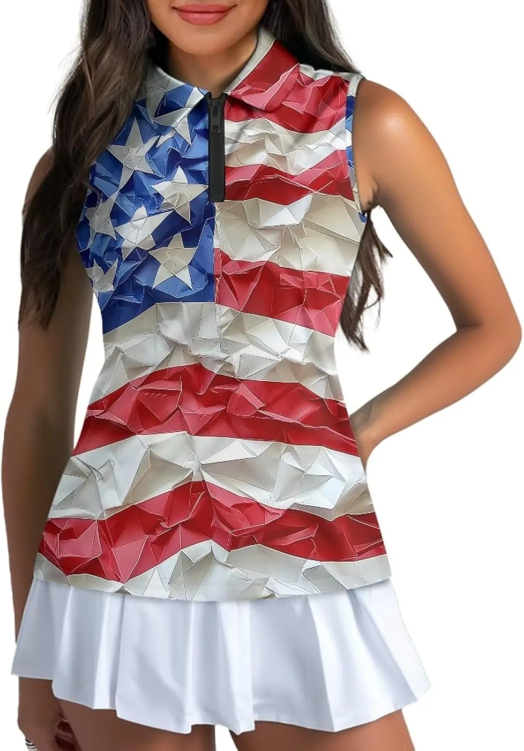YEXIATODO Golf Sleeveless Tops for Women Racerback Summer Clothing Athletic Polo Golf Outfits Tennis Tank Top,XS-2XL