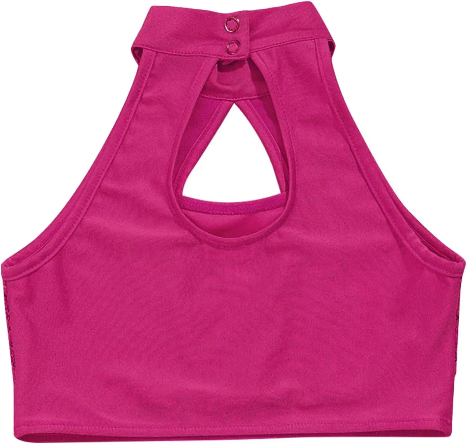 YiZYiF Girls Sequins Dance Crop Tops Cheer Jazz Performance Vest Shirt Sleeveless Camisole Tank Tops Costume