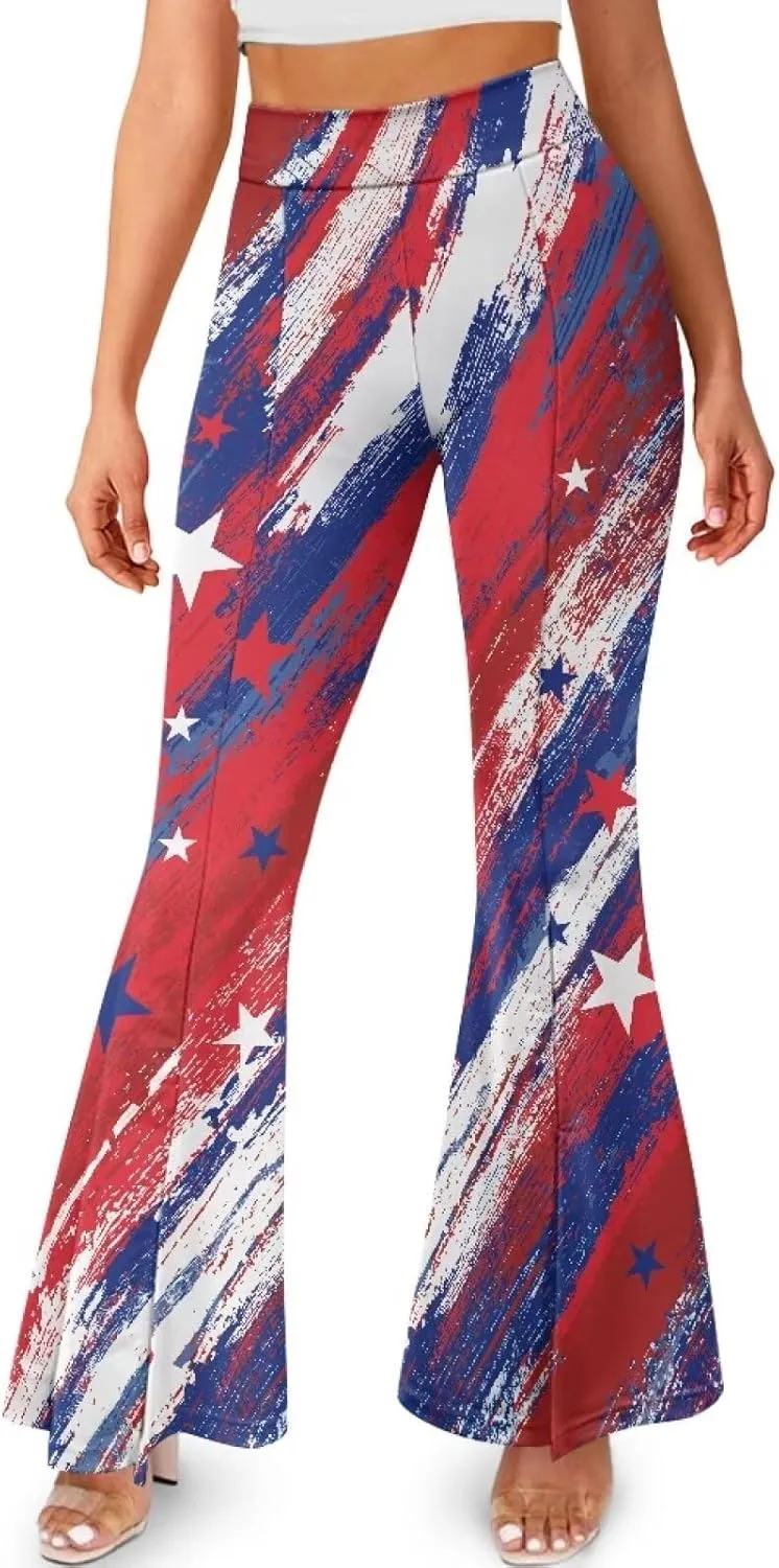 Yoga Pants Women Flared Slit Leggings Tummy Control High Waist Bell Bottom Trousers Plus Size Workout Bootleg Pants