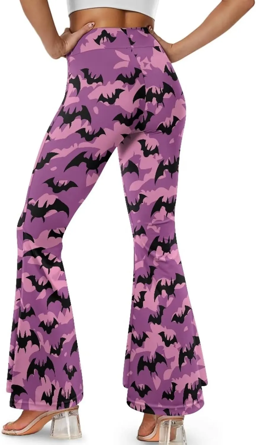 Yoga Pants Women Flared Slit Leggings Tummy Control High Waist Bell Bottom Trousers Plus Size Workout Bootleg Pants