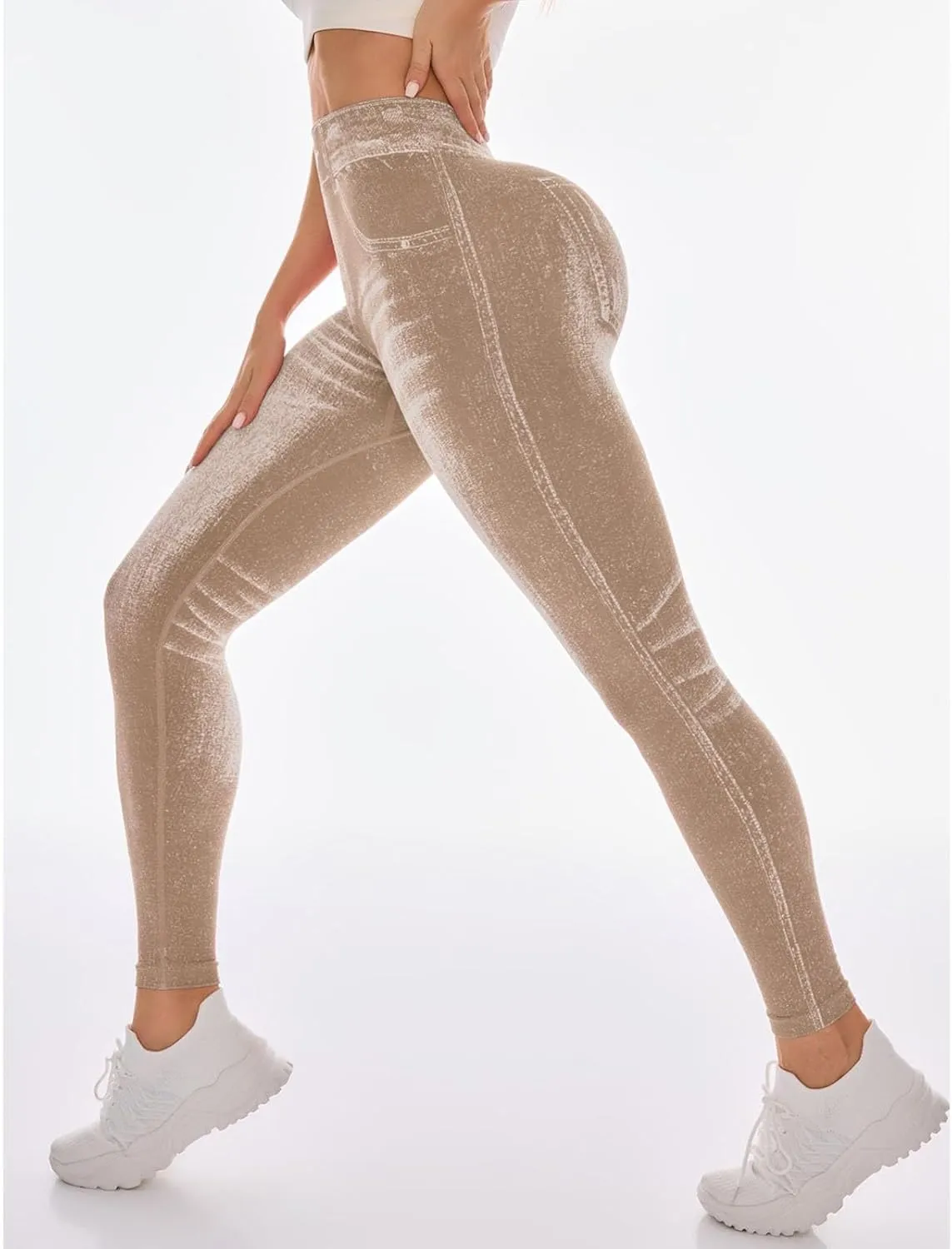 Yoga Pants Women,Cotton Womens Yoga Pants with Pockets Tummy Control High Waisted Workout Compression Leggings