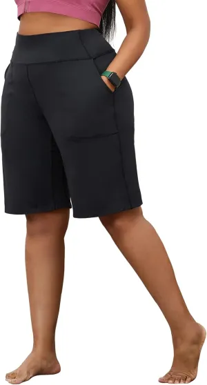 YOHOYOHA Plus Size Women Yoga Shorts-Capris Pants Wide Leg Casual Workout Pants