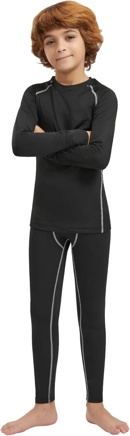Youth Boys' Compression Leggings Pants Tights for Sports Boys Athletic Leggings Workout Base Layer Pants