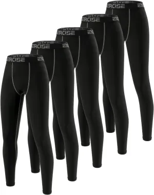 Youth Boys' Compression Leggings Pants Tights for Sports Boys Athletic Leggings Workout Base Layer Pants